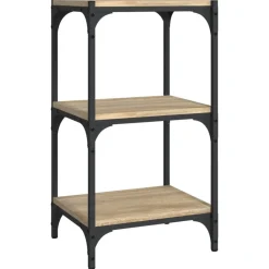 vidaXL Bokhylla sonoma-ek 40x33x70,5 cm konstruerat trä och stål