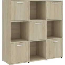 vidaXL Bokhylla sonoma-ek 90x30x90 cm konstruerat trä