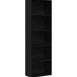 vidaXL Bokhylla svart ek 60x30x189 cm konstruerat trä