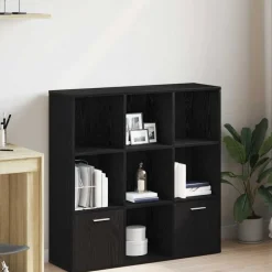 vidaXL Bokhylla svart ek 98x29x97,5 cm konstruerat trä
