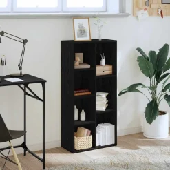 vidaXL Bokhylla Svart Ek 50 x 25 x 102 cm