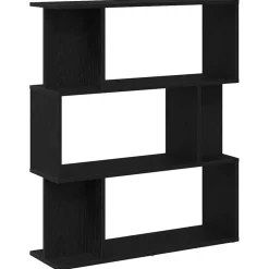 vidaXL Bokhylla svart ek 80x24x96 cm konstruerat trä
