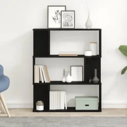 vidaXL Bokhylla svart ek 80x24x96 cm konstruerat trä