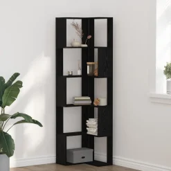 vidaXL Bokhylla Svart Ek 50 x 50 x 179 cm