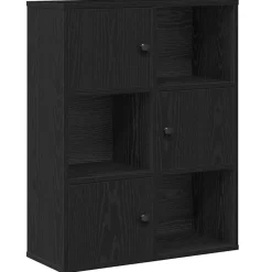 vidaXL Bokhylla svart ek 60x24x76,5 cm konstruerat trä