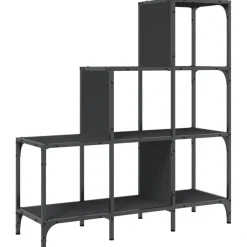 Outlet vidaXL Bokhylla 92x30x102 cm konstruerat trä och metall Svart