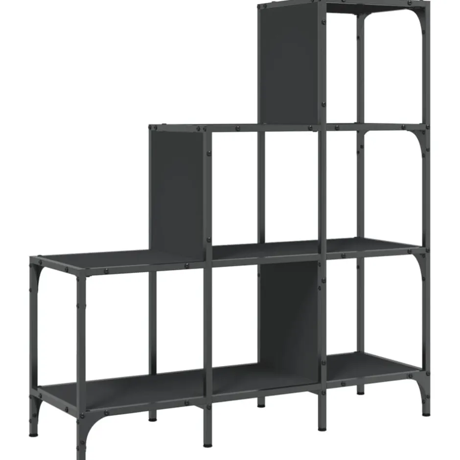 Outlet vidaXL Bokhylla 92x30x102 cm konstruerat trä och metall Svart