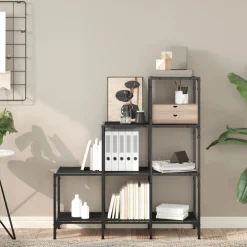Outlet vidaXL Bokhylla 92x30x102 cm konstruerat trä och metall Svart