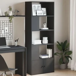 vidaXL Bokhylla svart 70x36x189 cm konstruerat trä