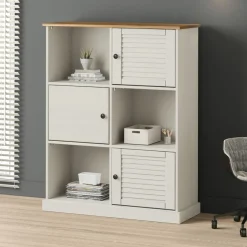 vidaXL Bokhylla VIGO vit 90x35x114,5 cm massiv furu