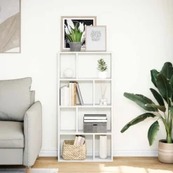 vidaXL Bokhylla vit 60x20x120,5 cm konstruerat trä