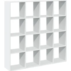 vidaXL Bokhylla vit 137,5x29x137,5 cm konstruerat trä