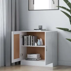 vidaXL Bokhylla vit 82,5x30,5x80 cm konstruerat trä