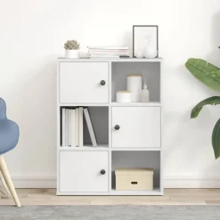 New vidaXL Bokhylla 60x24x76,5 cm konstruerat trä Vit