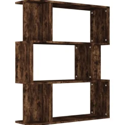 vidaXL Bokhylla/rumsavdelare rökfärgad ek 80x24x96cm konstruerat trä