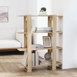 vidaXL Bokhylla/Rumsavdelare sonoma-ek 100x30x123,5 cm