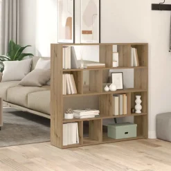 Sale vidaXL Bokhylla/rumsavdelare hantverksmässig ek 105x24x102 cm artisan ek
