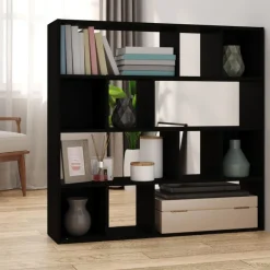 Outlet vidaXL Bokhylla/rumsavdelare 105x24x102 cm Svart