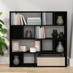 Outlet vidaXL Bokhylla/rumsavdelare 105x24x102 cm Svart