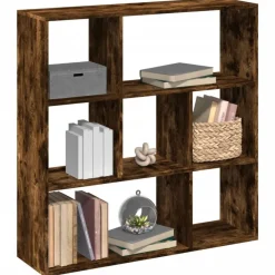 Discount vidaXL Bokhylla/Rumsavdelare 102x29x103,5 cm konstruerat trä Rökfärgad ek