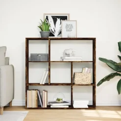 Discount vidaXL Bokhylla/Rumsavdelare 102x29x103,5 cm konstruerat trä Rökfärgad ek