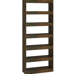vidaXL Bokhylla/Rumsavdelare rökfärgad ek 80x30x198 cm konstruerat trä