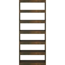 vidaXL Bokhylla/Rumsavdelare rökfärgad ek 80x30x198 cm konstruerat trä