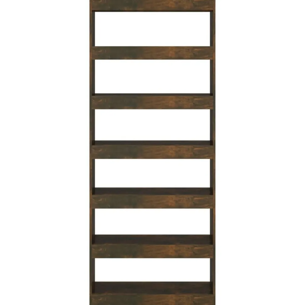 vidaXL Bokhylla/Rumsavdelare rökfärgad ek 80x30x198 cm konstruerat trä