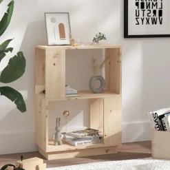 Sale vidaXL Bokhylla/rumsavdelare 51x25x70 cm massiv furu Naturfärg