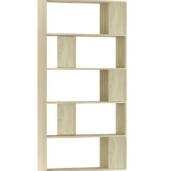 vidaXL Bokhylla/Rumsavdelare sonoma-ek 80x24x159 cm konstruerat trä Sonoma ek