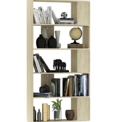 vidaXL Bokhylla/Rumsavdelare sonoma-ek 80x24x159 cm konstruerat trä Sonoma ek