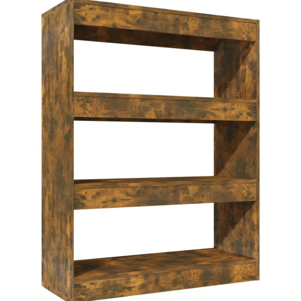 vidaXL Bokhylla/Rumsavdelare rökfärgad ek 80x30x103 cm konstruerat trä