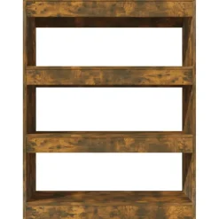 vidaXL Bokhylla/Rumsavdelare rökfärgad ek 80x30x103 cm konstruerat trä