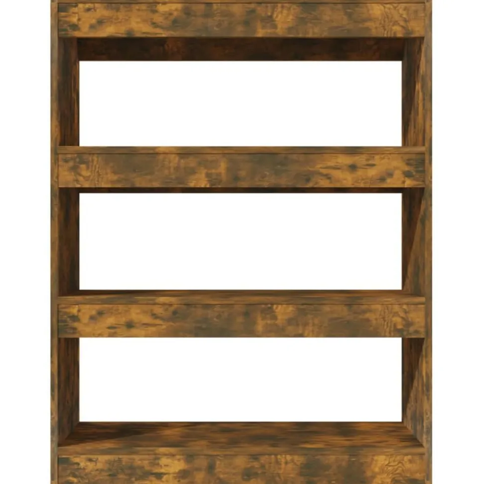 vidaXL Bokhylla/Rumsavdelare rökfärgad ek 80x30x103 cm konstruerat trä