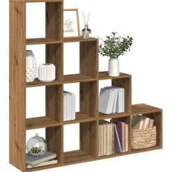 vidaXL Bokhylla/Rumsavdelare 4 hyllor 131,5x29x131,5cm konstruerat trä