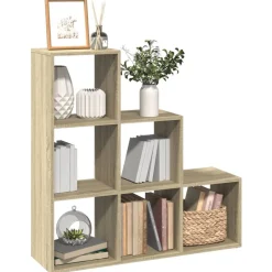 vidaXL Bokhylla/Rumsavdelare 3 hyllplan 99x29x99 cm konstruerat trä
