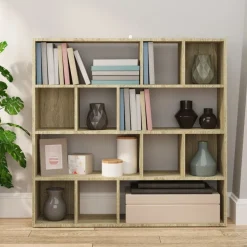 vidaXL Bokhylla/rumsavdelare sonoma-ek 105x24x102 cm