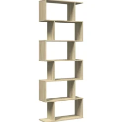 vidaXL Bokhylla/Rumsavdelare 6 hyllor 70x24x193 cm konstruerat trä
