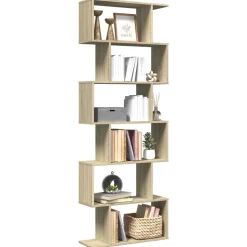 vidaXL Bokhylla/Rumsavdelare 6 hyllor 70x24x193 cm konstruerat trä
