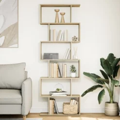 vidaXL Bokhylla/Rumsavdelare 6 hyllor 70x24x193 cm konstruerat trä