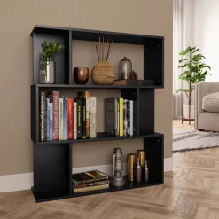 Hot vidaXL Bokhylla/Rumsavdelare 80x24x96 cm konstruerat trä Svart