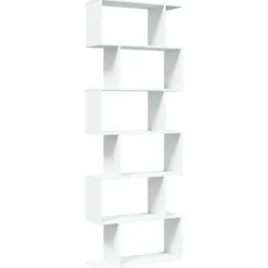 Discount vidaXL Bokhylla/Rumsavdelare 6 hyllor 70x24x193 cm konstruerat trä Vit