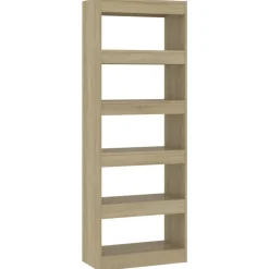 vidaXL Bokhylla/Rumsavdelare sonoma-ek 60x30x166 cm konstruerat trä