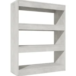 vidaXL Bokhylla/Rumsavdelare 80x30x103 cm konstruerat trä Betonggrå
