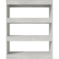 vidaXL Bokhylla/Rumsavdelare 80x30x103 cm konstruerat trä Betonggrå