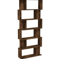 vidaXL Bokhylla/rumsavdelare rökfärgad ek 80x24x192 cm konstruerat trä
