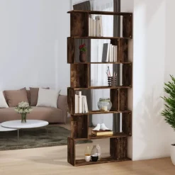 vidaXL Bokhylla/rumsavdelare rökfärgad ek 80x24x192 cm konstruerat trä