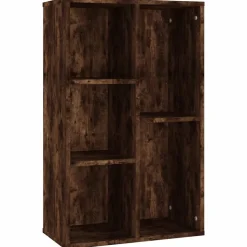 vidaXL Bokhylla/skänk rökfärgad ek 50x25x80 cm konstruerat trä