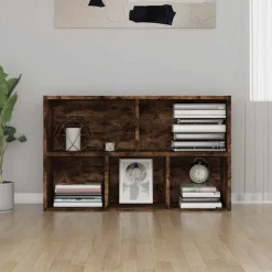 vidaXL Bokhylla/skänk rökfärgad ek 50x25x80 cm konstruerat trä