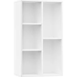 vidaXL Bokhylla/skänk vit 50x25x80 cm konstruerat trä